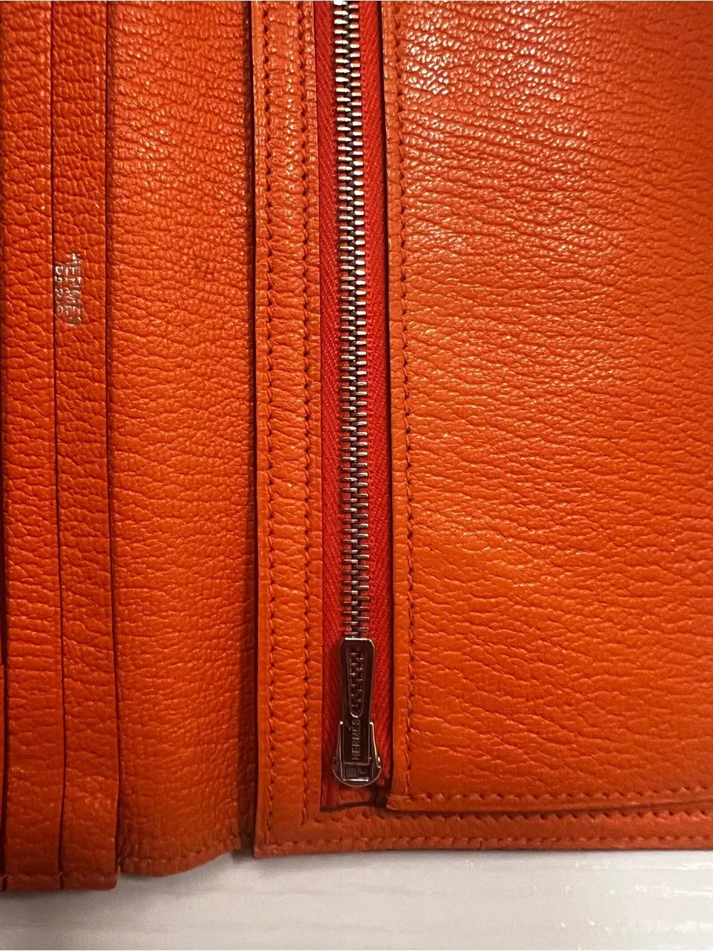 Hermès Bearn Soufflet Wallet Orange Epsom Leather